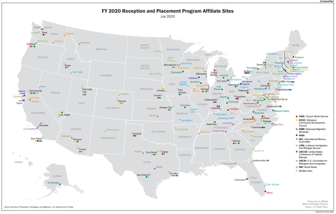 reception sites 2020